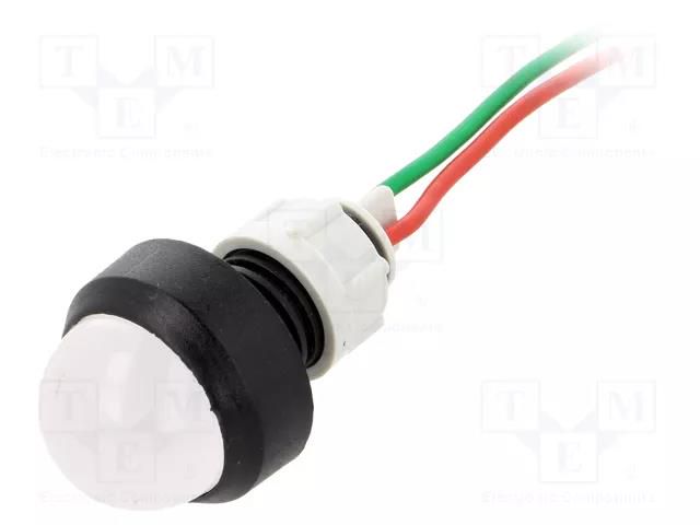 Indicator: LED; prominent; white; 24VDC; 24VAC; Ø13mm; IP40; cables POLAM-ELTA LW-D20-24AC/DC