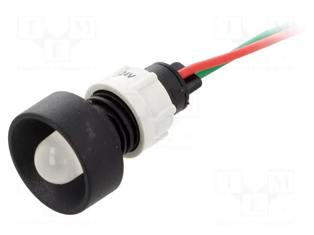 Indicator: LED; recessed; white; 24VDC; 24VAC; Ø13mm; IP40; cables POLAM-ELTA LW-D10-24AC/DC