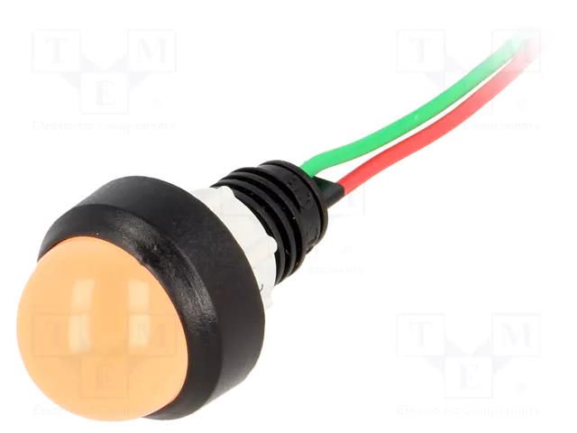 Indicator: LED; prominent; orange; 24VDC; 24VAC; Ø13mm; IP40; cables POLAM-ELTA LO-D20-24AC/DC