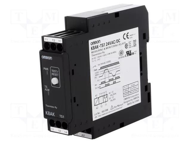 Temperature monitoring relay; temperature; 24VAC; 24VDC; SPDT OMRON K8AK-TS1-24