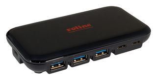 USB HUB, 7PORT, USB 3.2 GEN 2, BLACK 14.02.5055