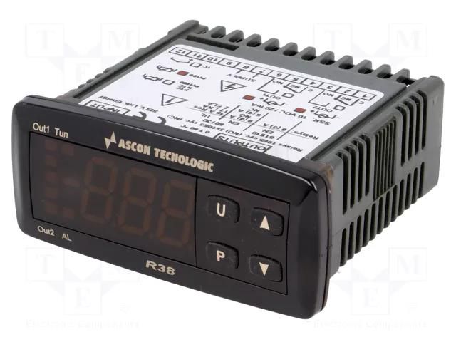 Module: regulator; Pt100; temperature; SSR; OUT 2: SSR; on panel ASCON TECNOLOGIC R38-HAOO