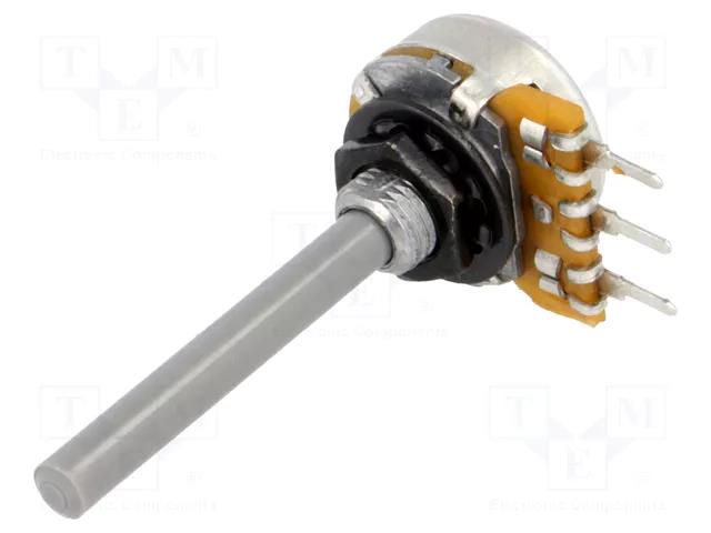 Potentiometer: shaft; single turn; 4.7kΩ; ±20%; 0.25W; linear; 4mm OMEG PC16BU-4K7-LIN