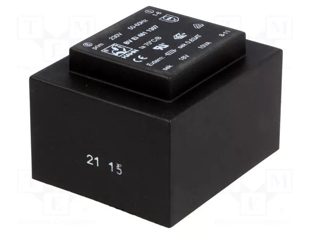 Transformer: encapsulated; 10VA; 230VAC; 18V; 556mA; PCB; BVEI HAHN BVEI4811307