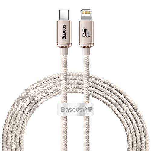 Kabel USB-C do iP Baseus Crystal Shine,  20W, 2m (różowy), Baseus CAJY001404