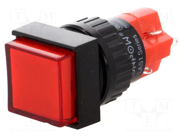 Switch: push-button; Pos: 2; SPDT; 3A/250VAC; 2A/24VDC; ON-(ON) ONPOW V16F-11-R