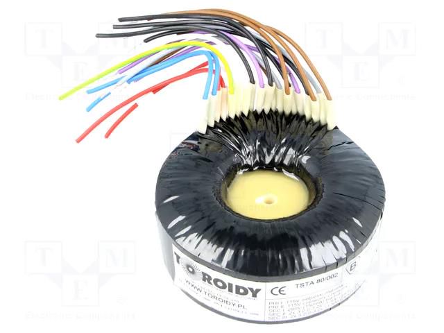 Transformer: toroidal audio; 80VA; 115VAC; 280V; 3.2÷3.2V; 150mA TOROIDY TSTA80/002