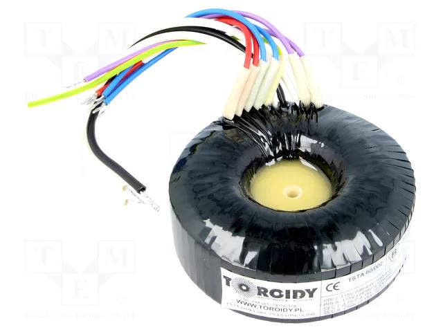 Transformer: toroidal audio; 60VA; 115VAC; 250V; 3.15÷3.15V; 150mA TOROIDY TSTA60/002