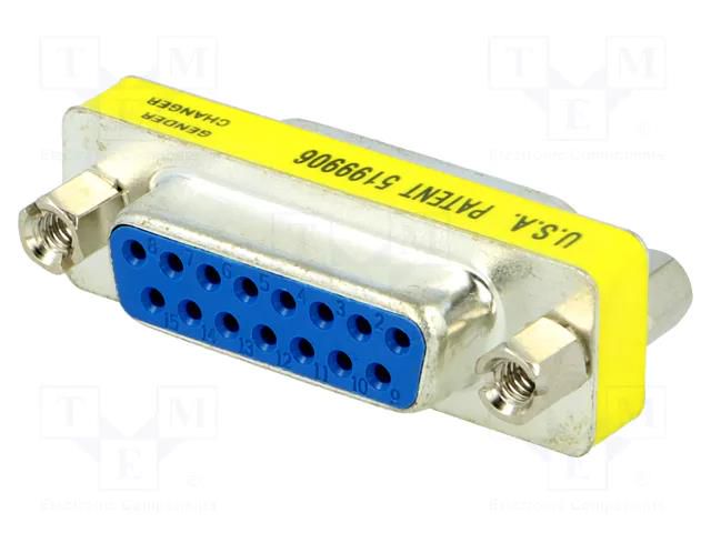 Transition: adapter; D-Sub 15pin female,both sides ENCITECH DMGC-1515-FF