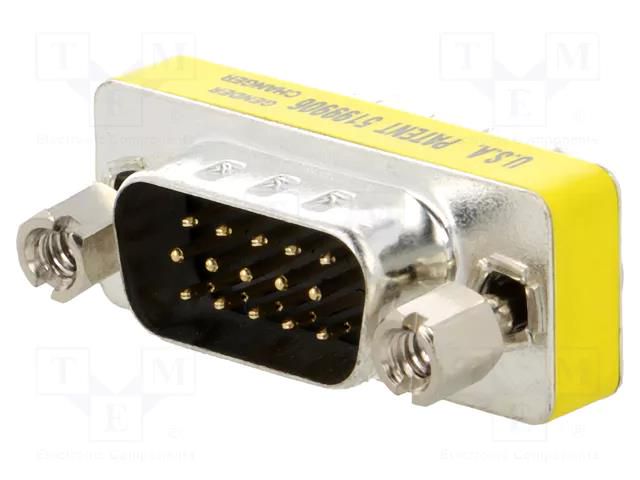 Transition: adapter; D-Sub 15pin HD male,both sides ENCITECH DMGC-HD1515-MM