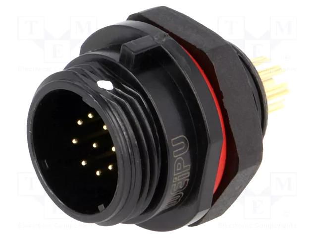 Socket; SP13; male; PIN: 9; IP68; 3A; soldering; for panel mounting WEIPU SP1312/P9