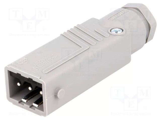 Connector: rectangular; ST; plug; male; PIN: 3; tinned; IP54; 16A HIRSCHMANN STAS-3N
