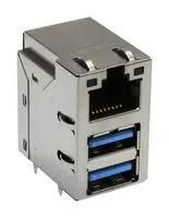MAGJACK CONN, RJ45+USB A JACK, 3X1 PORT 2250615-1