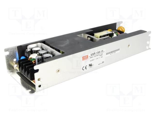Power supply: switching; for building in,modular; 150W; 15VDC MEAN WELL USP-150-15