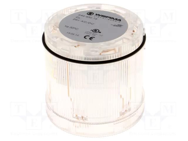 Module: light signaller; white; LED; 24VDC; 24VAC; IP65; Ø70x65mm WERMA WER-64440075