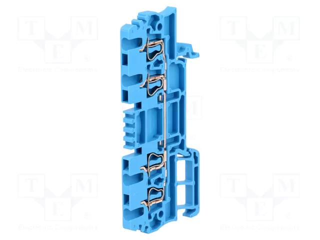 Splice terminal: rail; 17.5A; spring clamp; blue; wemid; 1.5mm2 WEIDMÜLLER ZDU1.5/4AN/BL