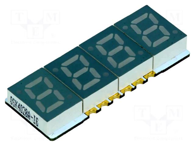 Display: LED; 7-segment; 7mm; 0.28"; No.char: 4; red; 2÷10mcd; anode OPTOSUPPLY OSK4028A-IR