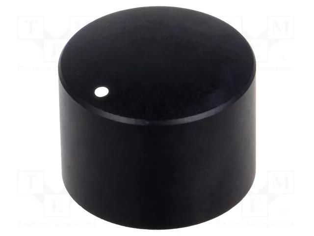 Knob; with pointer; aluminium,thermoplastic; Øshaft: 6mm; black CLIFF KMR25