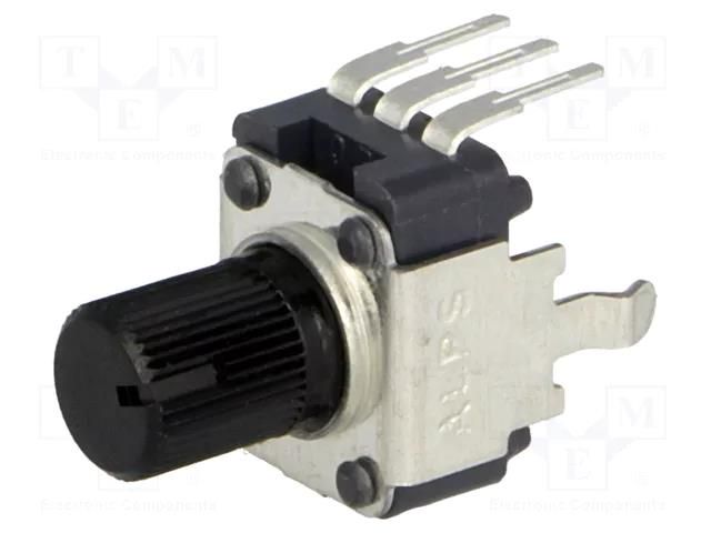 Potentiometer: shaft; single turn,vertical; 10kΩ; ±20%; 6mm; mono ALPS RK09K1130A8G