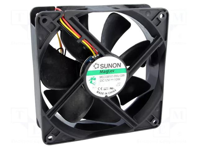 Fan: DC; axial; 12VDC; 120x120x38mm; 234.46m3/h; 48dBA; Vapo; 24AWG SUNON MEC0381V1-G99