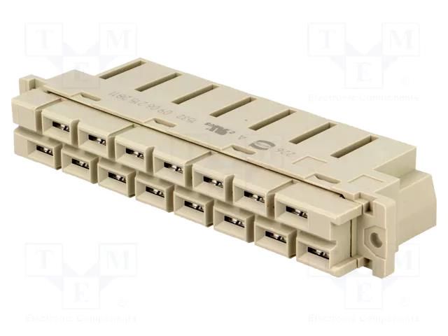 Connector: DIN 41612; plug; type H; female; PIN: 15; for cable; 15A HARTING 09062152811