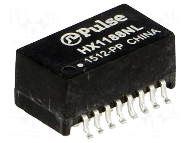 Transformer: LAN; SMD; -1dB; Network: Ethernet 10/100Mbps PULSE HX1188NL