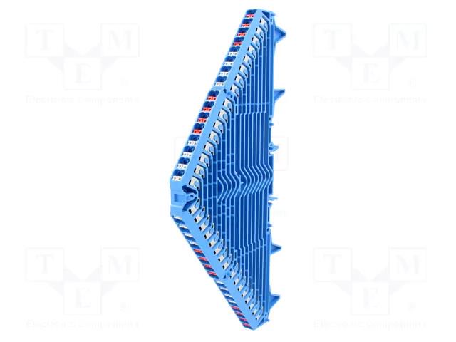 Splice terminal: rail; 5A; spring clamp; blue; polycarbonate WEIDMÜLLER PRV16BL35X15WS/RT