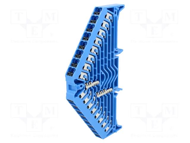 Splice terminal: rail; 17.5A; spring clamp; blue; polycarbonate WEIDMÜLLER PPV8BL35X7.5DGR
