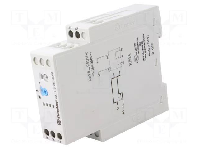 Timer; 0,05s÷10days; SPDT; 250VAC/16A; Usup: 24÷240VAC; 24÷240VDC FINDER 83.11.0.240.0000