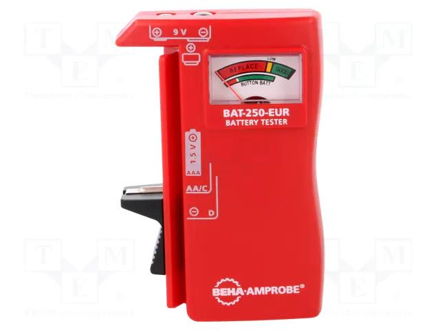 Tester: battery; Features: low battery indicator; Test: battery BEHA-AMPROBE BAT-250-EUR