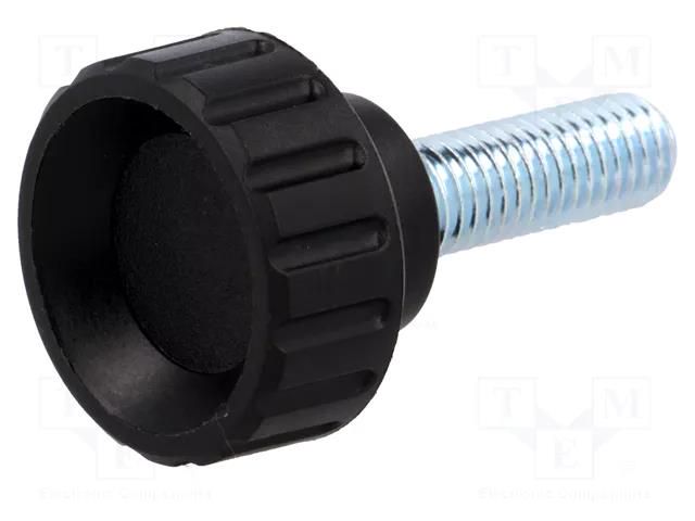 Knob; Ø: 25mm; Ext.thread: M8; 25mm; H: 19mm; polyamide; knurled ELESA+GANTER BT.25P-M8X25