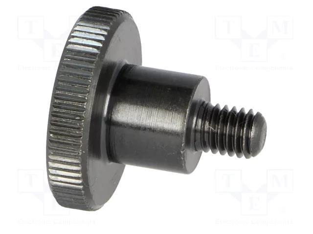 Knob; Ø: 24mm; Ext.thread: M6; 8mm; H: 15mm; steel; knurled ELESA+GANTER DIN464-M6-8