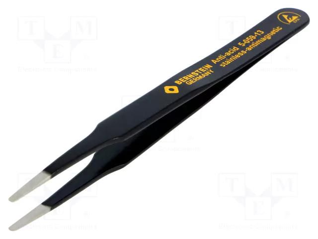 Tweezers; non-magnetic; Tipwidth: 2mm; Blade tip shape: rounded BERNSTEIN BRN-5-059-13