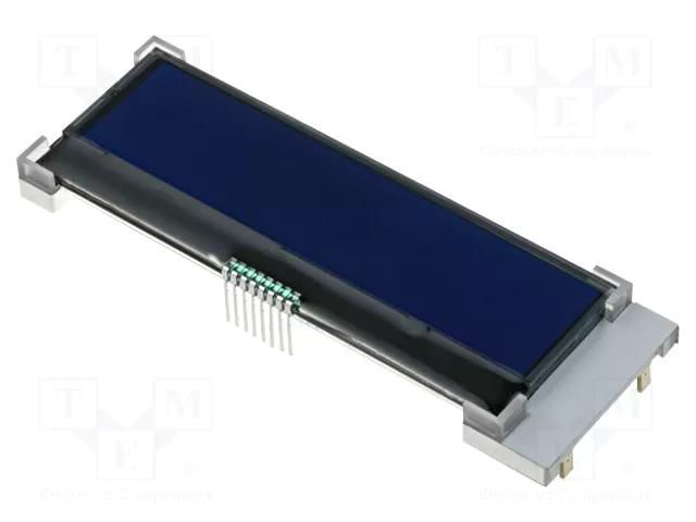 Display: LCD; alphanumeric; COG,STN Negative; 20x2; blue; LED; 1x8 RAYSTAR OPTRONICS RX2002A-BIW-TS