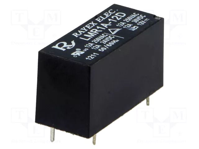 Relay: electromagnetic; SPST-NO; Ucoil: 12VDC; 12A; 12A/250VAC Recoy/RAYEX ELECTRONICS LMR1A-12D