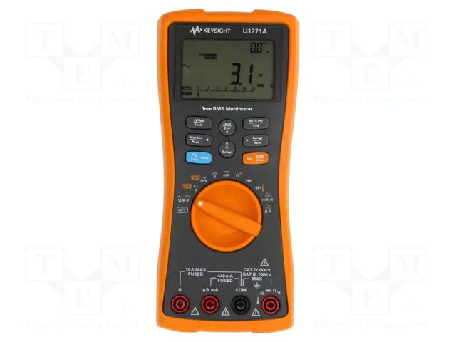 Digital multimeter; LCD; VDC: 300mV,3V,30V,300V,1kV; True RMS AC KEYSIGHT U1271A