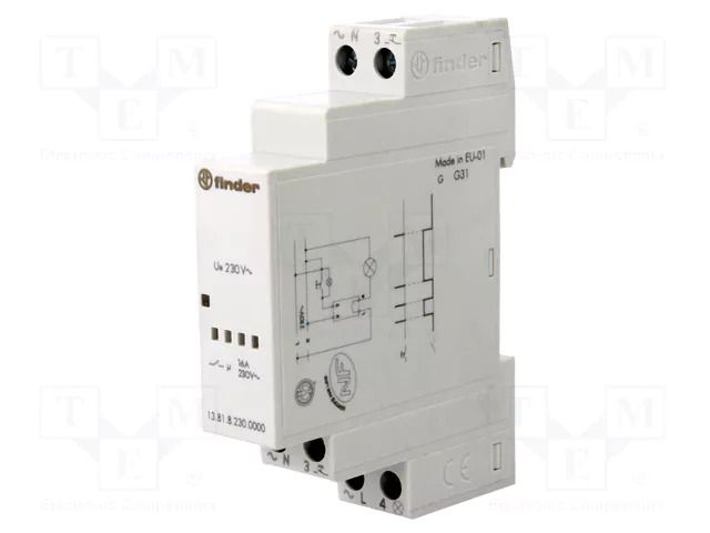 Relay: installation; bistable,impulse; NO; Ucoil: 230VAC; 13.81 FINDER 13.81.8.230.0000