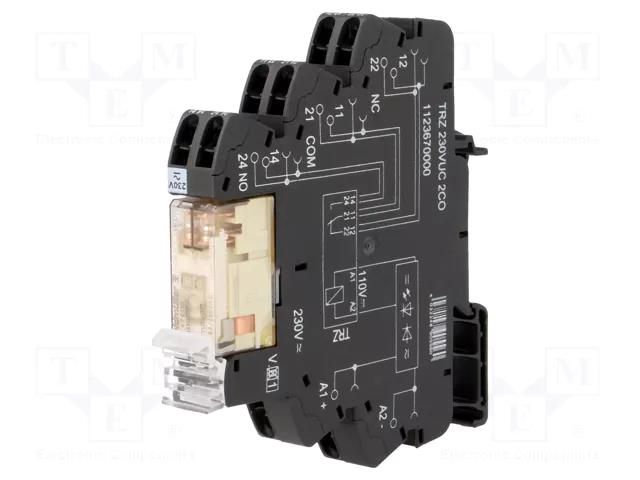 Relay: interface; DPDT; Ucoil: 230VAC,230VDC; 8A WEIDMÜLLER TRZ-230VUC-2CO