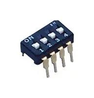 DIP SW, 4CKT, SPST, 0.1A, 6VDC, TH CFS-0402MC