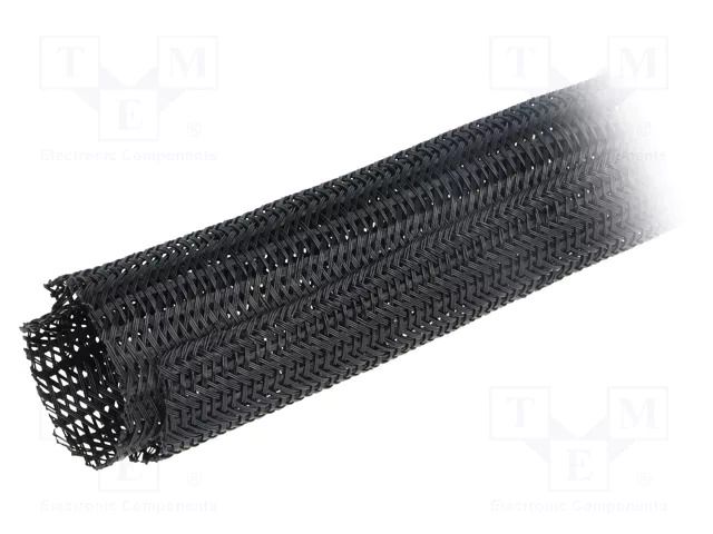 Braid; ØBraid : 50.8mm; polyester; black; UL94V-0; incised ALPHA WIRE G1302IN-BK008