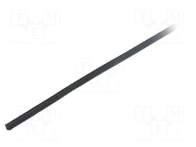 Braid; ØBraid : 3.18mm; polyester; black; UL94V-0; incised ALPHA WIRE G1301/8-BK007