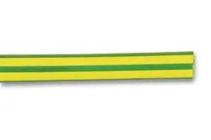 HEATSHRINK, 12MM, GREEN/YELLOW, 4M CGFC-12/4-45