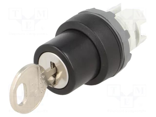 Switch: rotary with key; 22mm; Stabl.pos: 2; black; none; IP66 ABB M2SSK1-103