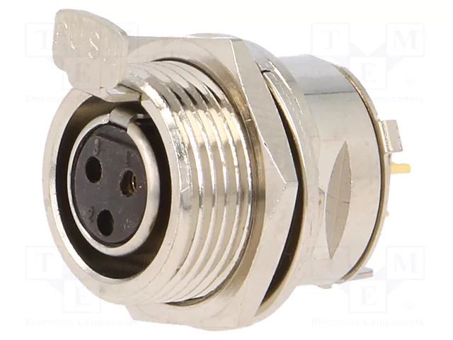 Connector: XLR mini; socket; female; PIN: 3; soldering; 5A; 0.5mm2 AMPHENOL AG3FCE