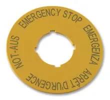 LABEL, EMERGENCY STOP, 4 LANGUAGE M22-XBK1