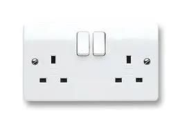 SOCKET OUTLET, 2 GANG, 13A K2747WHI