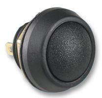 SWITCH, SPST, ROUND, BLACK, 0.4A, 125VAC 59-511