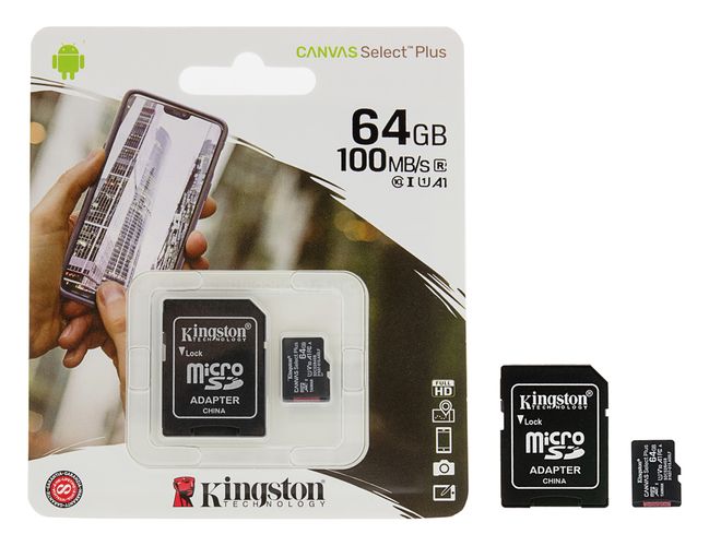 Kingston memory card MicroSDXC 64GB 1000 MB/s Class 10, PATONA 4226 4055655253130