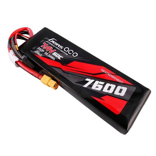 Gens ace G-Tech 7600mAh 7.4V 60C 2S2P Lipo Battery PC mat Battery, Gens ace GEA762S60X6GT