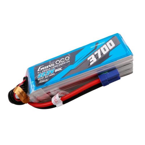 Gens ace G-Tech 3700mAh 22.2V 60C 6S1P Lipo Battery Pack, Gens ace GEA376S60E5GT